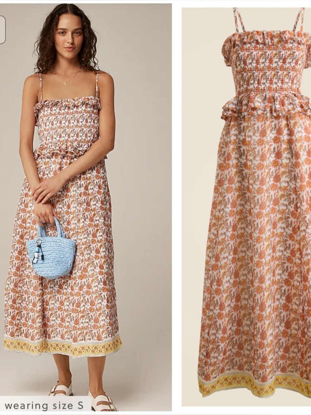 J.Crew Ravenna Dress in Block print sunset rose